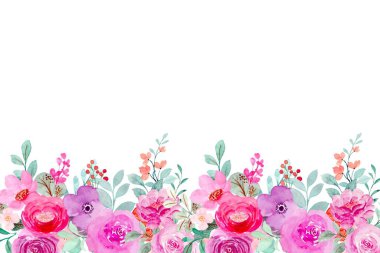 Tasarım için suluboya çiçekler arka plan vektörü.