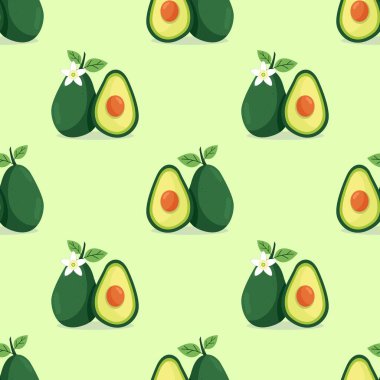 Avokado desenli geometrik dikişsiz. taze avokado deseni.