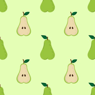 Armutsuz desen. Meyve arkaplanı. Güzel vektör baskısı.