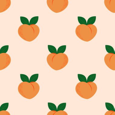 Afişler, kartlar, el ilanları, sosyal medya duvar kağıtları vs. için şeftali desenli kusursuz desen.