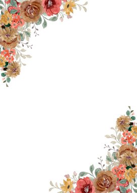 Tasarım için suluboya çiçekler arka plan vektörü.