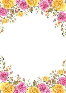 Tasarım için suluboya çiçekler arka plan vektörü.