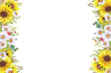 Tasarım için suluboya çiçekler arka plan vektörü.