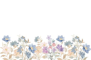 Tasarım için suluboya çiçekler arka plan vektörü.