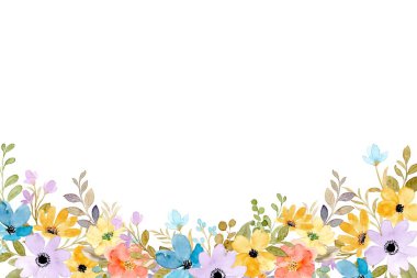 Tasarım için suluboya çiçekler arka plan vektörü.