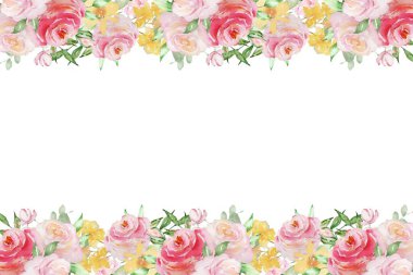 Tasarım için suluboya çiçekler arka plan vektörü.