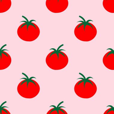Kırmızı domates vektörü kusursuz desen.