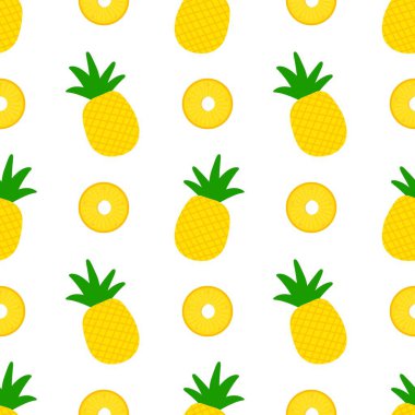 Ananassız desen, tropik olgun meyve.