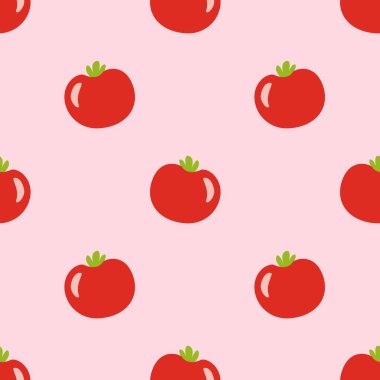 Kırmızı domates vektörü kusursuz desen.
