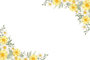 Tasarım için suluboya çiçekler arka plan vektörü.