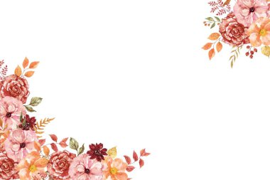 Tasarım için suluboya çiçekler arka plan vektörü.