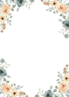 Tasarım için suluboya çiçekler arka plan vektörü.