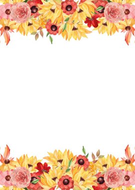 Tasarım için suluboya çiçekler arka plan vektörü.