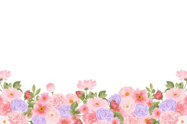 Tasarım için suluboya çiçekler arka plan vektörü.