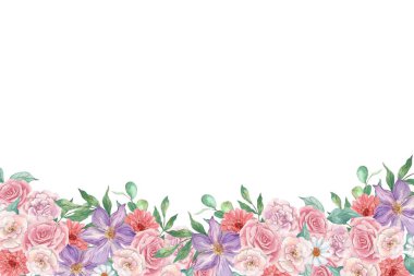 Tasarım için suluboya çiçekler arka plan vektörü.