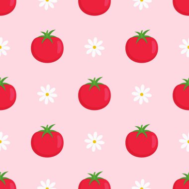 Kırmızı domates vektörü kusursuz desen.