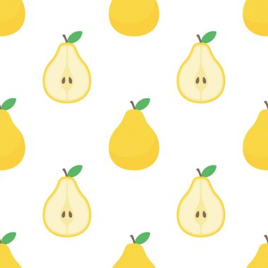 Armutsuz desen. Meyve arkaplanı. Güzel vektör baskısı.