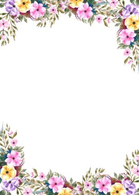 Tasarım için suluboya çiçekler arka plan vektörü.