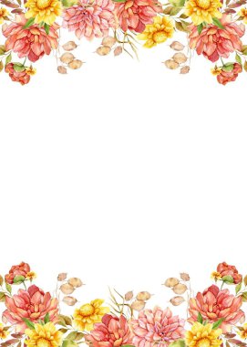 Tasarım için suluboya çiçekler arka plan vektörü.