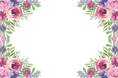 Tasarım için suluboya çiçekler arka plan vektörü.