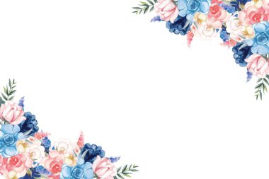 Tasarım için suluboya çiçekler arka plan vektörü.