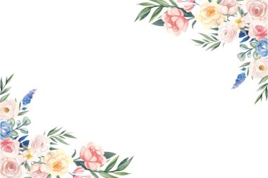 Tasarım için suluboya çiçekler arka plan vektörü.