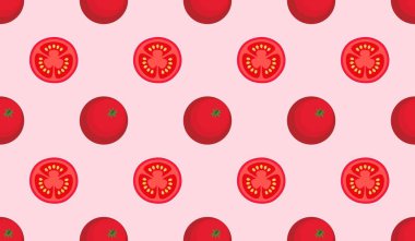 Kırmızı domates vektörü kusursuz desen.