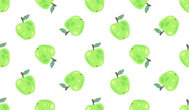 Çizgi film yeşil elma pürüzsüz desen