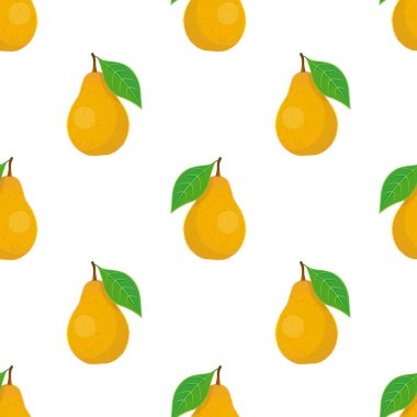 Armutsuz desen. Meyve arkaplanı. Güzel vektör baskısı.