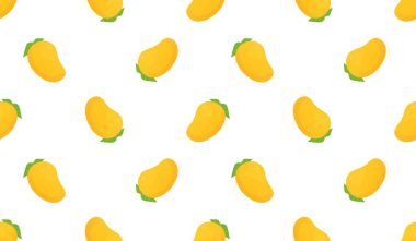 Mango meyveli, pürüzsüz bir şekil. Beyaz arka planda yaz tropikal meyveleri.