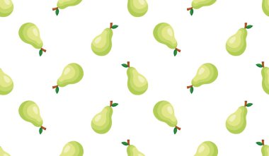 Armutsuz desen. Meyve arkaplanı. Güzel vektör baskısı.