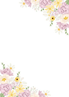 Tasarım için suluboya çiçekler arka plan vektörü.