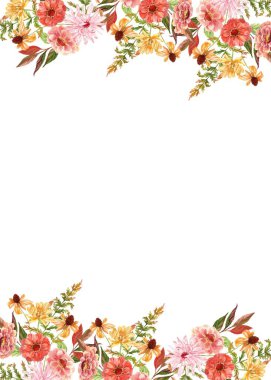 Tasarım için suluboya çiçekler arka plan vektörü.