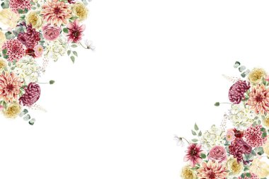 Tasarım için suluboya çiçekler arka plan vektörü.