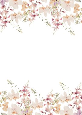 Tasarım için suluboya çiçekler arka plan vektörü.