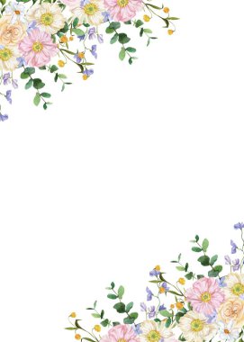 Tasarım için suluboya çiçekler arka plan vektörü.