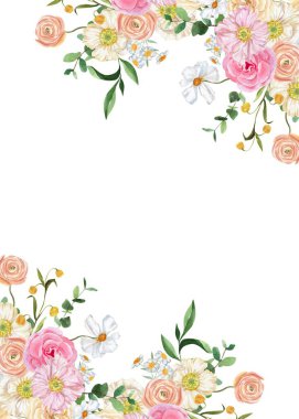 Tasarım için suluboya çiçekler arka plan vektörü.