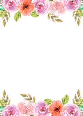 Tasarım için suluboya çiçekler arka plan vektörü.