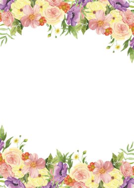 Tasarım için suluboya çiçekler arka plan vektörü.