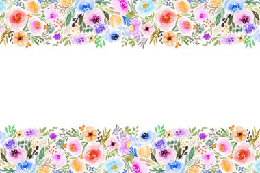 Tasarım için suluboya çiçekler arka plan vektörü.