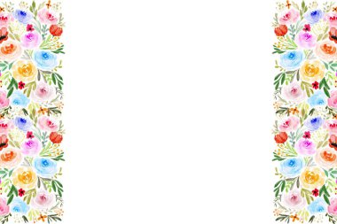 Tasarım için suluboya çiçekler arka plan vektörü.