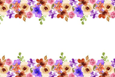 Tasarım için suluboya çiçekler arka plan vektörü.