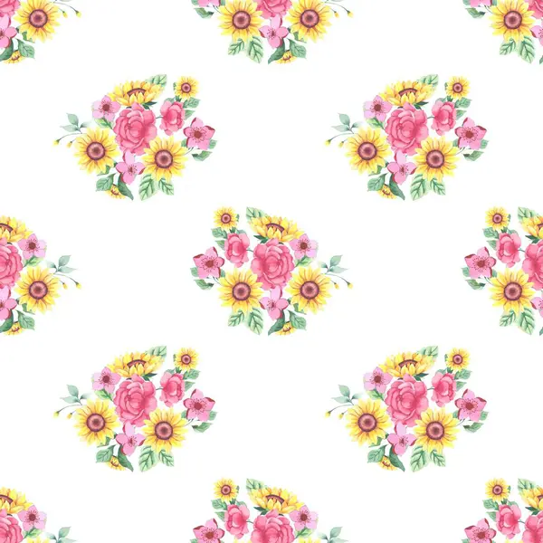 Tasarım için suluboya çiçekler arka plan vektörü.