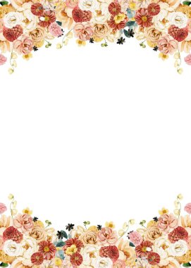 Tasarım için suluboya çiçekler arka plan vektörü.