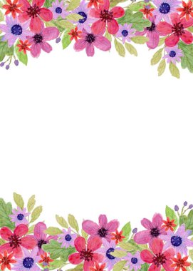 Tasarım için suluboya çiçekler arka plan vektörü.