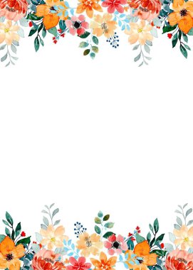 Tasarım için suluboya çiçekler arka plan vektörü.