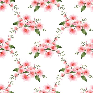 Tasarım için suluboya çiçek desenli arkaplan vektörü.