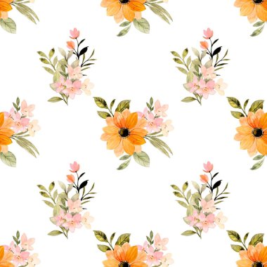 Tasarım için suluboya çiçek desenli arkaplan vektörü.