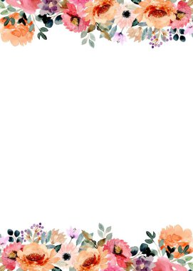 Tasarım için suluboya çiçekler arka plan vektörü.