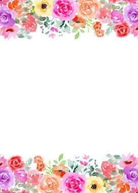 Tasarım için suluboya çiçekler arka plan vektörü.